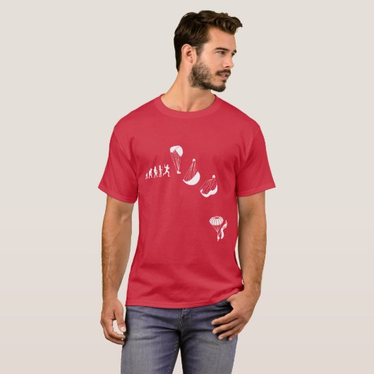 Acro-Paragliding-evolutie T-shirt (Voorkant volledig)