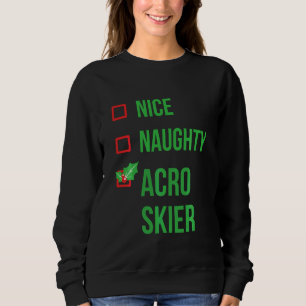 Acro Skier Funny Pajama Kerstmis Trui
