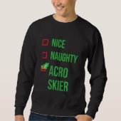 Acro Skier Funny Pajama Kerstmis Trui (Voorkant)