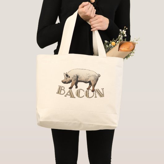 Acrobat BACON Pig Grote Tote Bag (Voorkant (product))