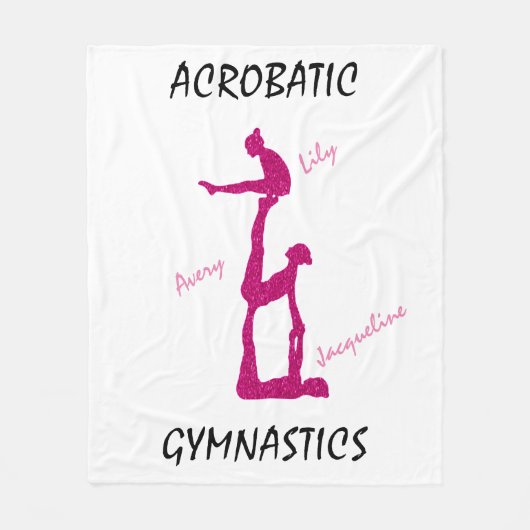 Acrobat Gymnastics Blanket met maximaal 3 namen! Fleece Deken (Voorkant)