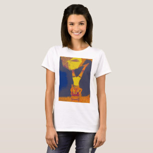 Acrobat Headstand Art T-shirt voor dames, wit