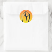 Acrobatapillar op zonsondergang ronde sticker (Tas)