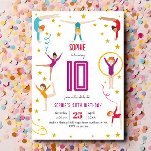 Acrobatics and gymnastics sport girl birthday kaart