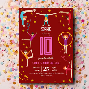 Acrobatics and gymnastics sport girl birthday kaart