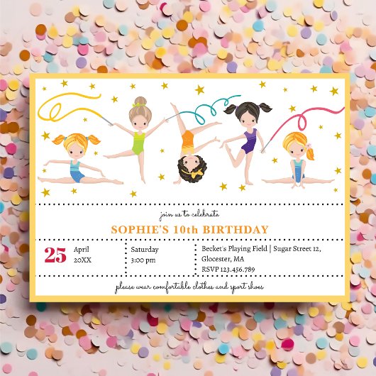 acrobatie plaisir anniversaire enfants Invitation