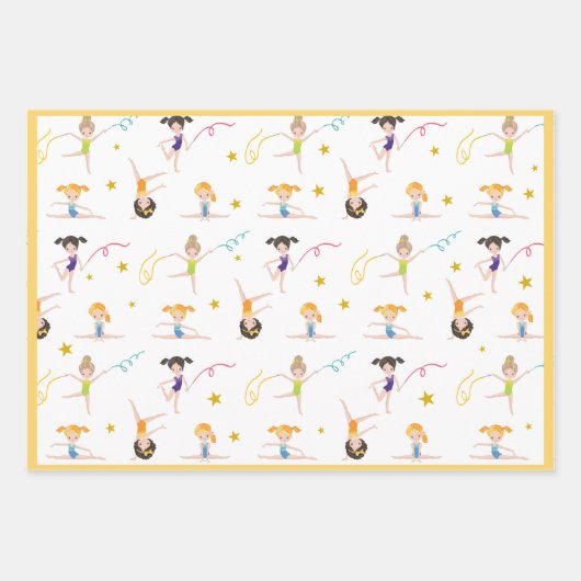 Acrobatiek leuke verjaardag kinder inpakpapier vel (Voorkant 2)