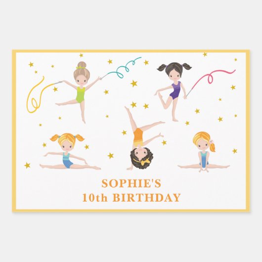 Acrobatiek leuke verjaardag kinder inpakpapier vel (Voorkant)