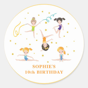 Acrobatiek leuke verjaardag kinder ronde sticker