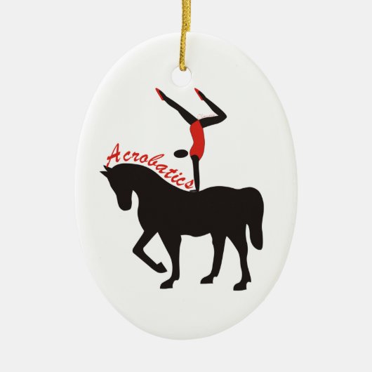 Acrobatiek te paard aangepast ornament (Voorkant)