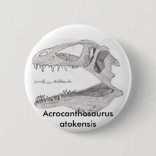 Acrocanthosaurus atokensis-toets ronde button 5,7 cm