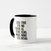 Acronyme café typographie noire Mug (Devant gauche)