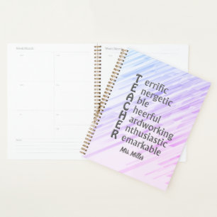 Acronyme pour Enseignants Nom Purple Abstrait Plan