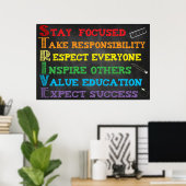 Acronyme S.T.R.I.V.E. Poster en classe (Bureau à domicile)