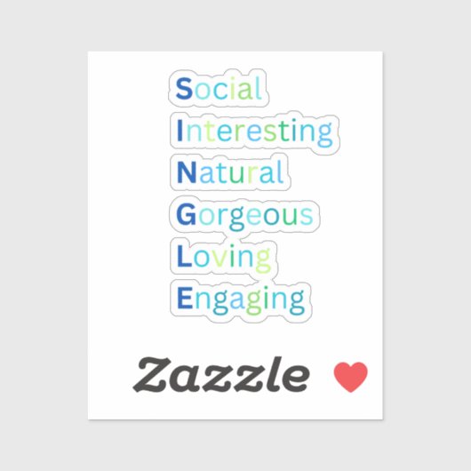 Acronyme simple autocollant bleu (Feuille)