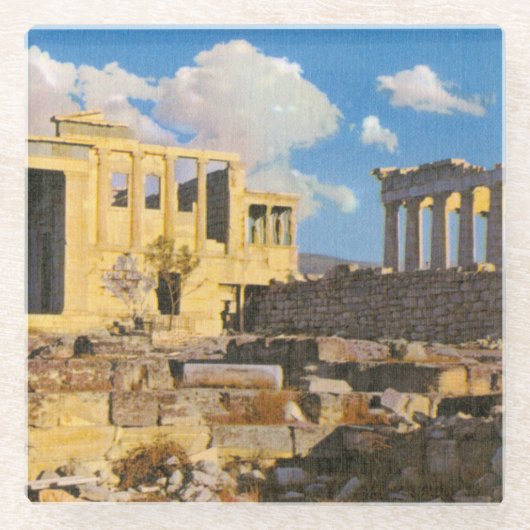 Acropolis Glazen Onderzetter (Voorkant)