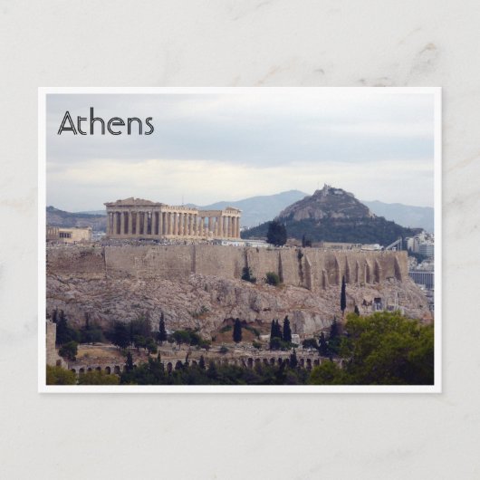 acropolis hill athene briefkaart (Voorkant)