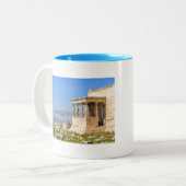 Acropolis hill, Athene, Griekenland Tweekleurige Koffiemok (Voorkant links)