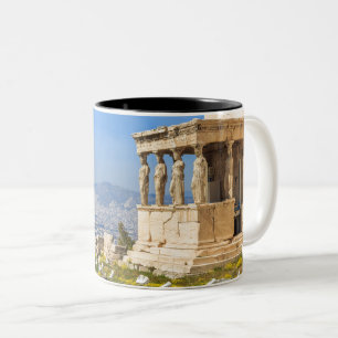 Acropolis hill, Athene, Griekenland Tweekleurige Koffiemok