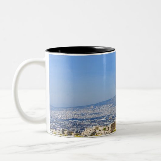 Acropolis Hill Athènes Grèce Mug à café à deux ton (Gauche)