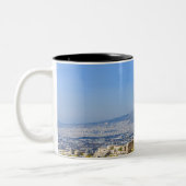 Acropolis Hill Athens Griekenland 2-tone koffie Mo Tweekleurige Koffiemok (Links)