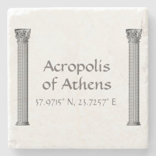 Acropolis van Athene Latitude-lengte Stenen Onderzetter