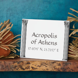 Acropolis van de Atheense Latitude Longitude-table Fotoplaat