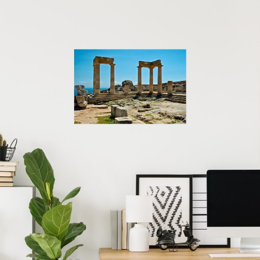 Acropolis van Lindos Poster (Thuiskantoor)