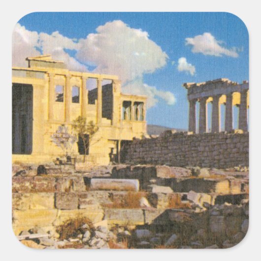 Acropolis Vierkante Sticker (Voorkant)