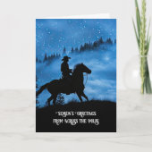 Across the Miles Country Western Cowboy and Horse Kaart (Voorkant)