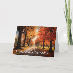 Across The Miles Thanksgiving Wenskaart Kaart