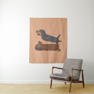 Acroyoga Dachshund Dachshund Lover Gift Wandkleed