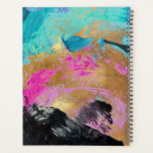 Acryl abstract schilderij kopergoud monogrammed planner (Achterkant)