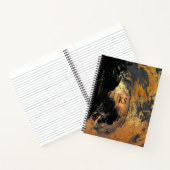 Acryl abstract schilderij zwart goud monogrammed notitieboek (Binnen)