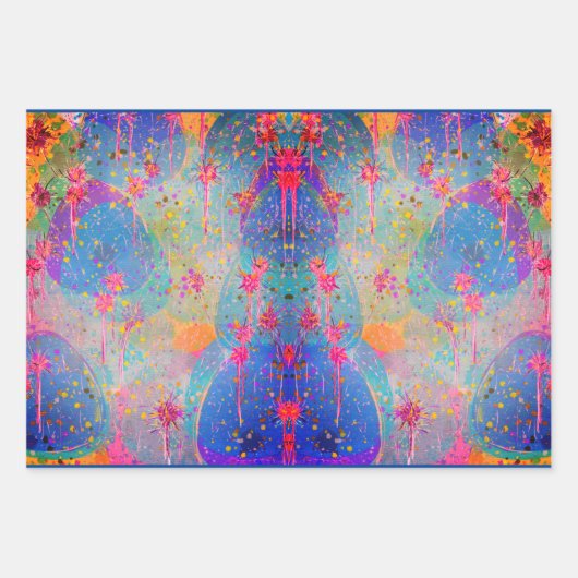 acryl abstracte kunst in levendige kleuren inpakpapier vel (Voorkant 2)