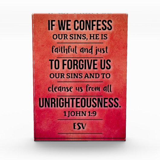 Acryl bijbelvers blok - 1 Johannes 1:9 ESV (Voorkant)