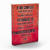 Acryl bijbelvers blok - 1 Johannes 1:9 ESV (Links)