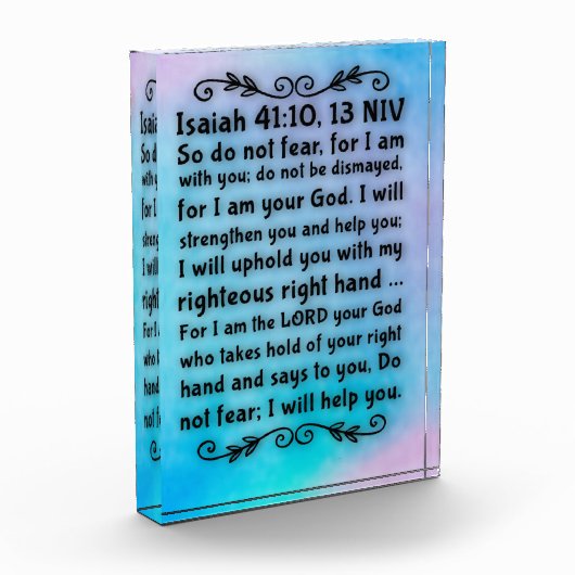 Acryl Bijbelvers Blok - Jesaja 41:10, 13 (Links)