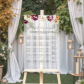 Acryl Bourgondië Bloemen Herfst Trouwstoel Grafiek Acryl Bord