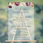 Acryl Bourgondië Wedding Ceremony Program Teken Acryl Bord (Neutraal)
