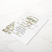 Acryl bruiloft groen en bloemen uitnodiging (Gedraaid)