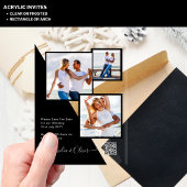 ACRYL bruiloft nodigt foto QR-code RSVP Acryl Uitnodigingen