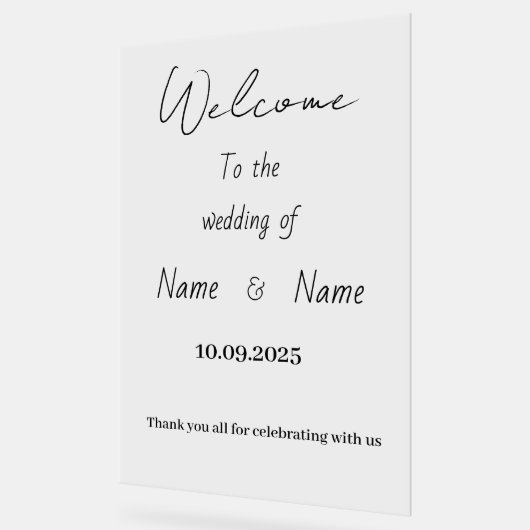 Acryl bruiloft teken acryl bord (Hoek)