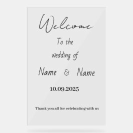 Acryl bruiloft teken bord