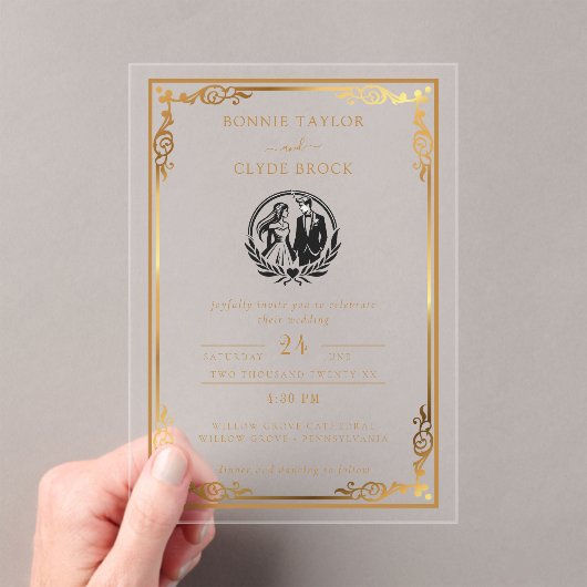 Acryl bruiloft uitnodiging met uw foto moment acryl uitnodigingen (Insitu (Draagbaar))