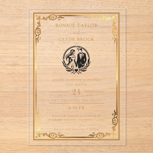 Acryl bruiloft uitnodiging met uw foto moment acryl uitnodigingen (Voorkant)