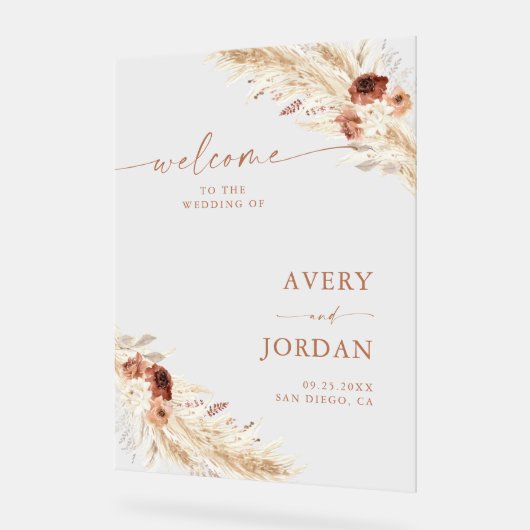 Acryl bruiloft welkom teken, herfst bruiloft welko acryl bord (Hoek)