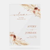 Acryl bruiloft welkom teken, herfst bruiloft welko bord (Voorkant)