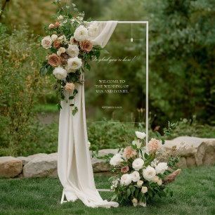 Acryl Elegant Vintage Bruiloft Welkomstbord Bord