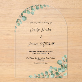 Acryl Eucalyptus groen bruiloft uitnodiging Uitnodigingen